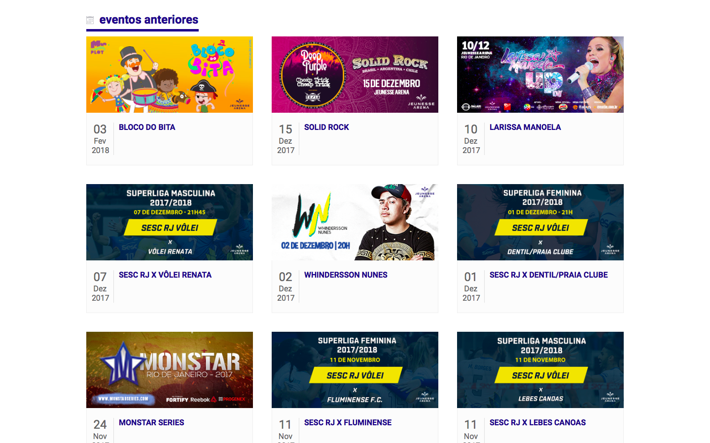 Ultimos Eventos Segurados – JEUNESSE ARENA RJ